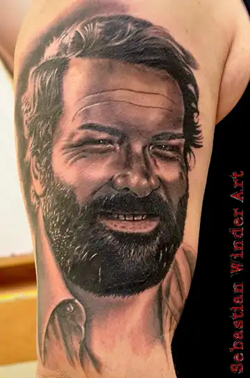bud spencer portrait tattoo