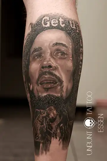 bob marley tattoo portrait