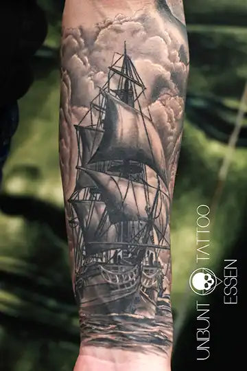 piratenschiff schiff tattoo seemans tattoo seefahrer tattoo